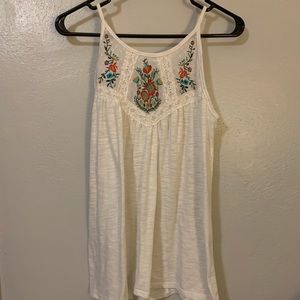 White tank top with floral design